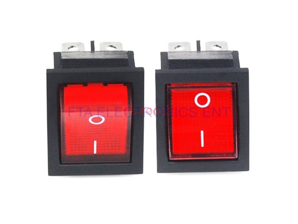 Red Button On-Off 4 Pin DPST Boat Rocker Switch 16A 250V